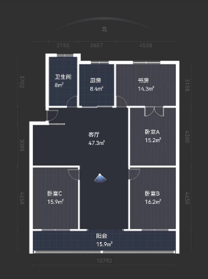 北川门新村 4室2厅1卫 154m&sup2;