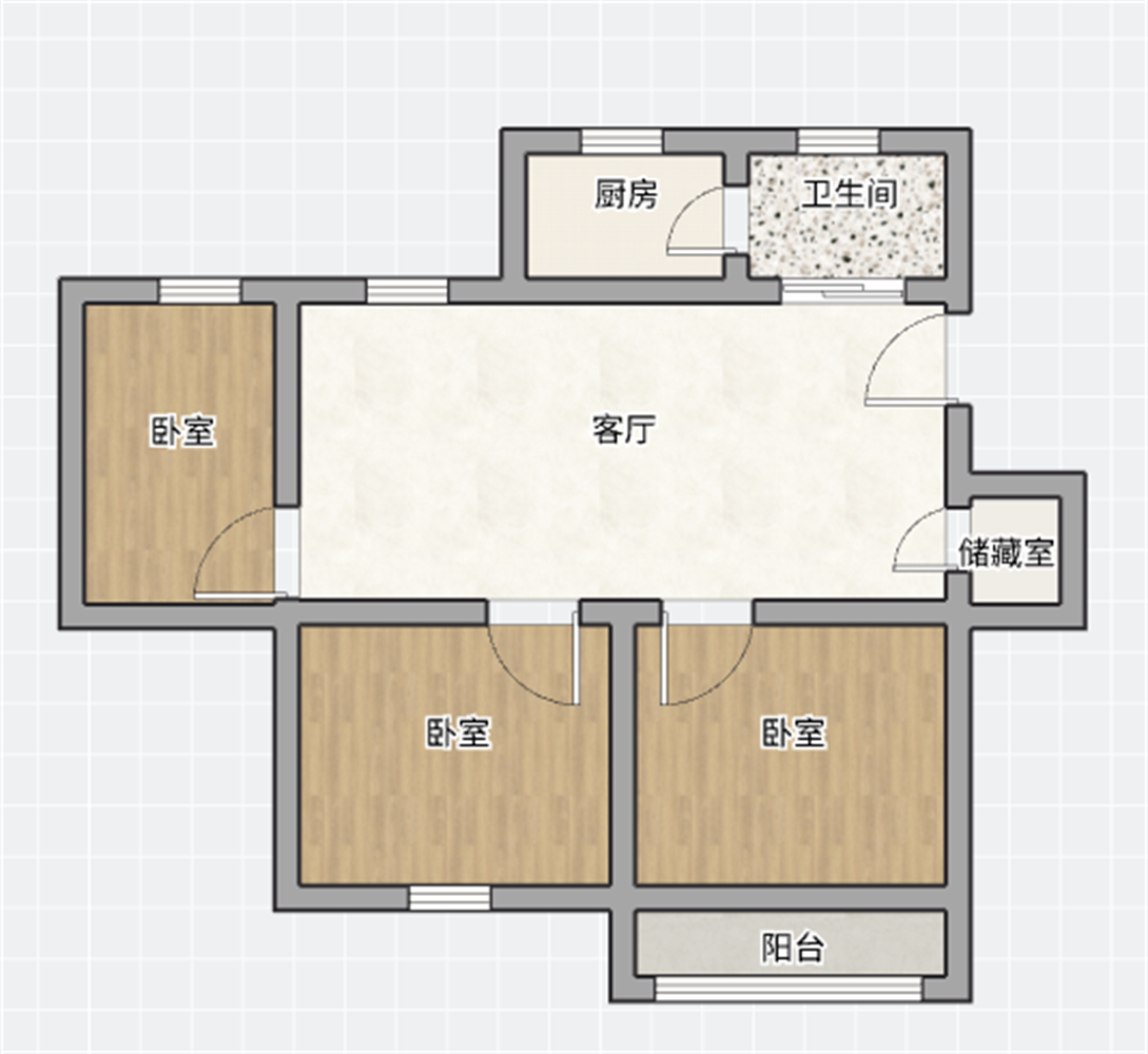 中南苑 3室1厅1卫 76m&sup2;