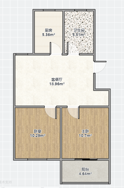 盆架桥花苑 2室2厅1卫 80m&sup2;