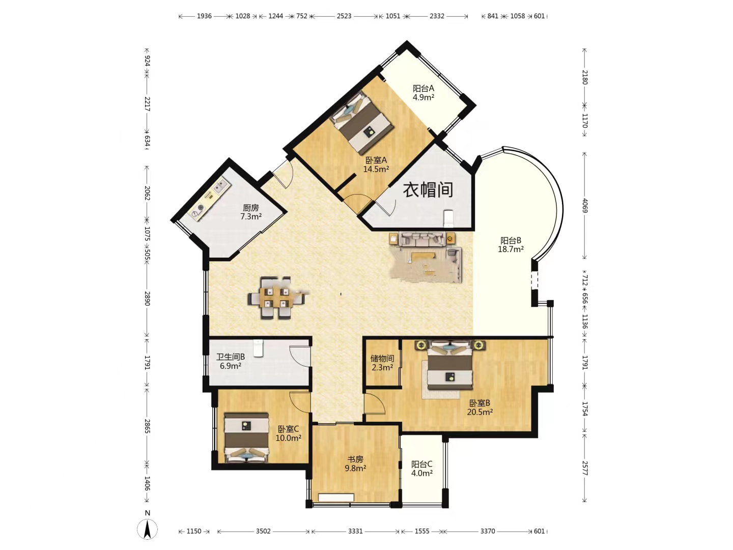 春晖花园 4室2厅2卫 172.66m&sup2;