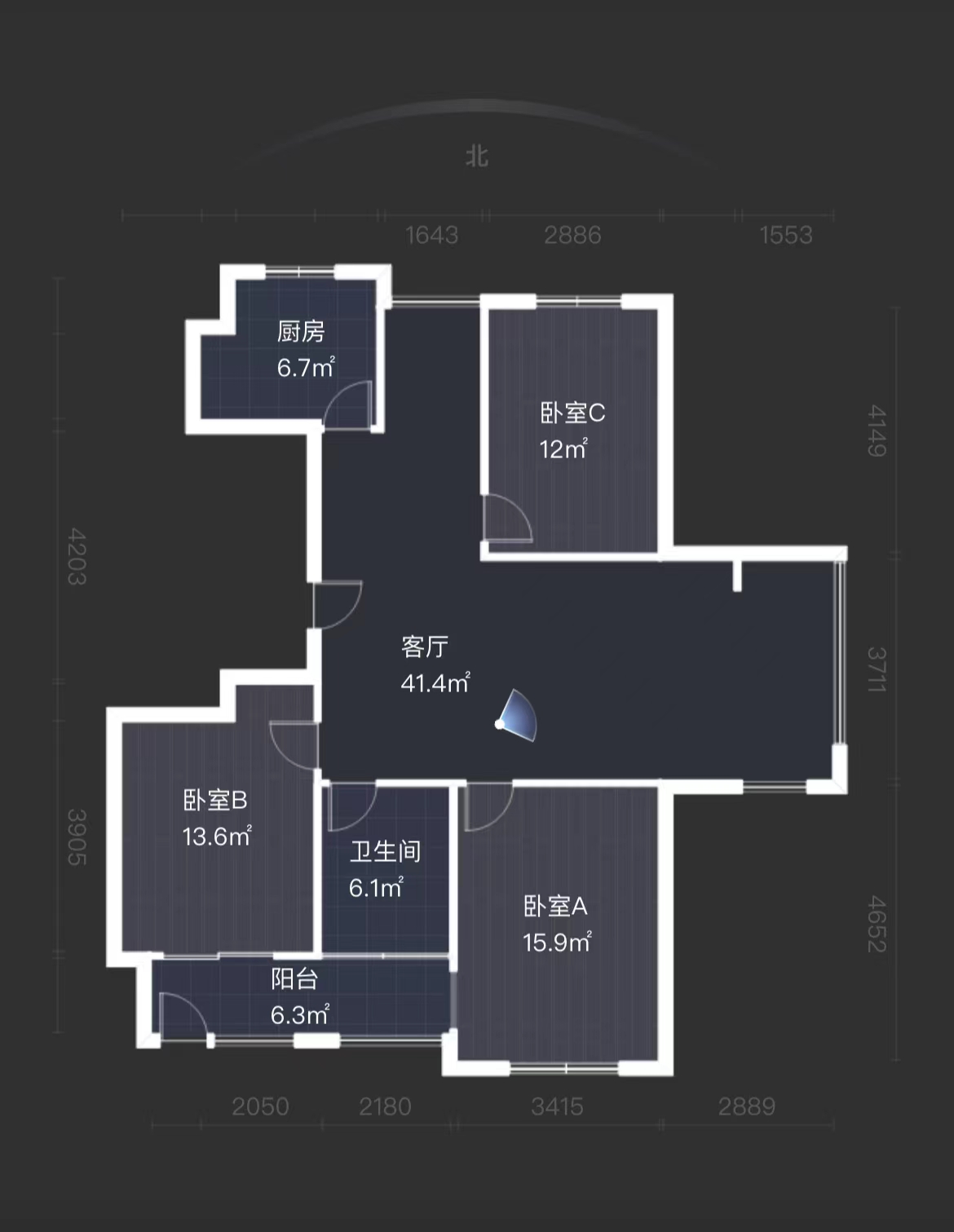 金色城邦 3室2厅1卫 120m&sup2;