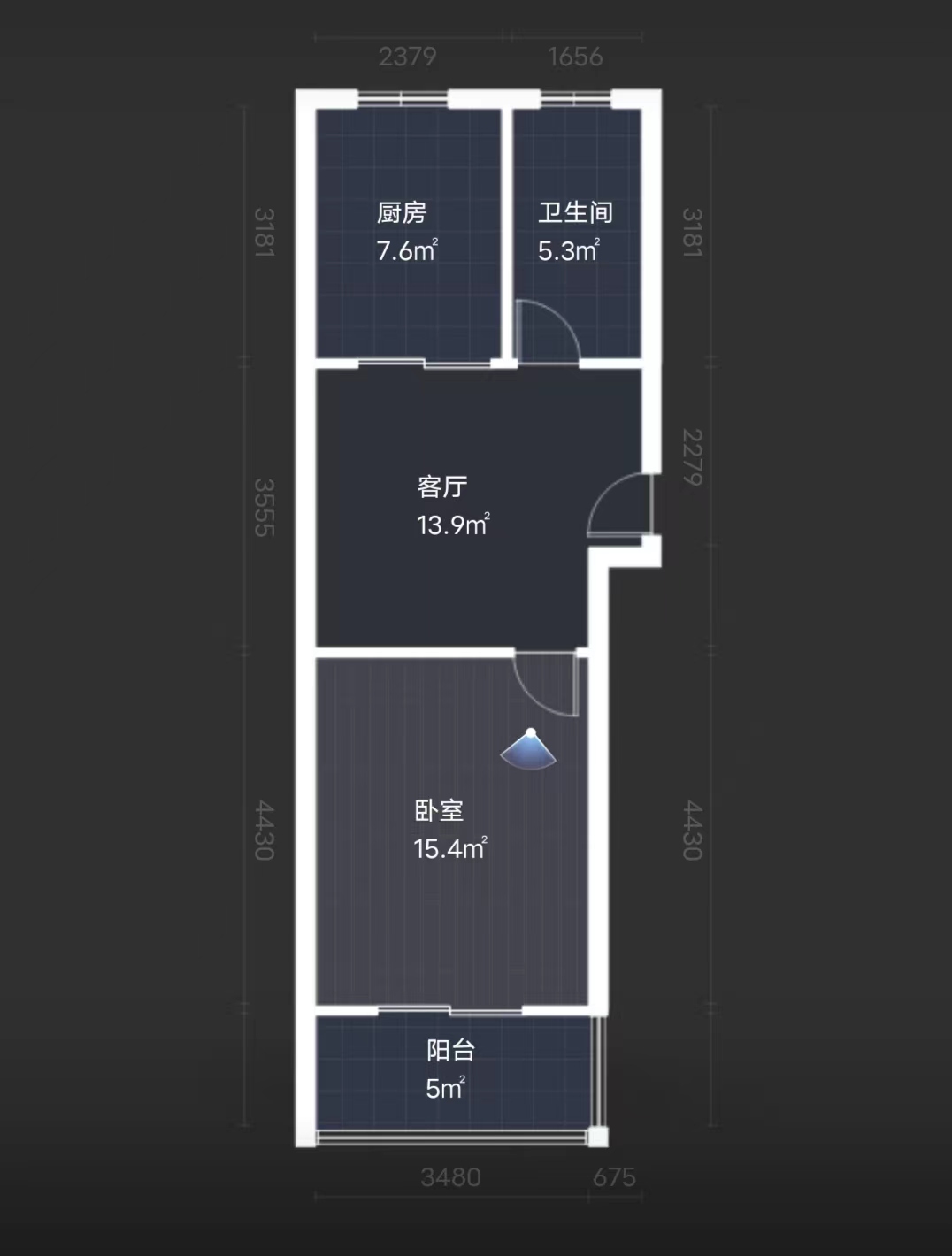 金桥世家 1室1厅1卫 60.5m&sup2;