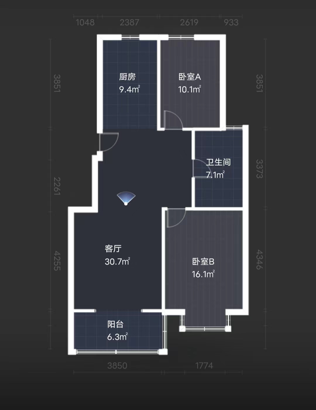 明富佳苑 2室2厅1卫 97.00m&sup2;
