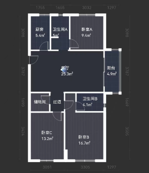碧桂园天玺湾 3室2厅2卫 121m&sup2;