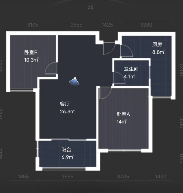 天香苑 2室2厅1卫 102m&sup2;