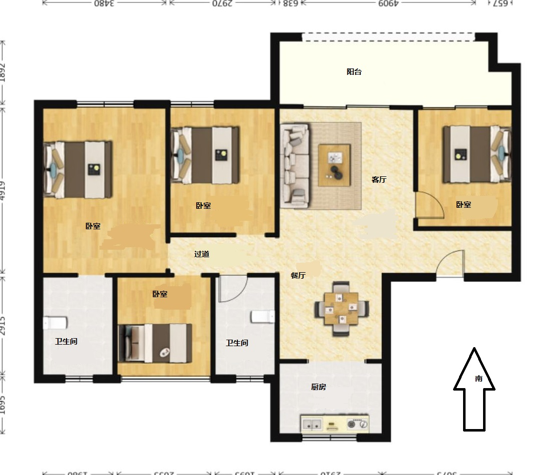 景瑞御府 3室2厅2卫 147.00m&sup2;