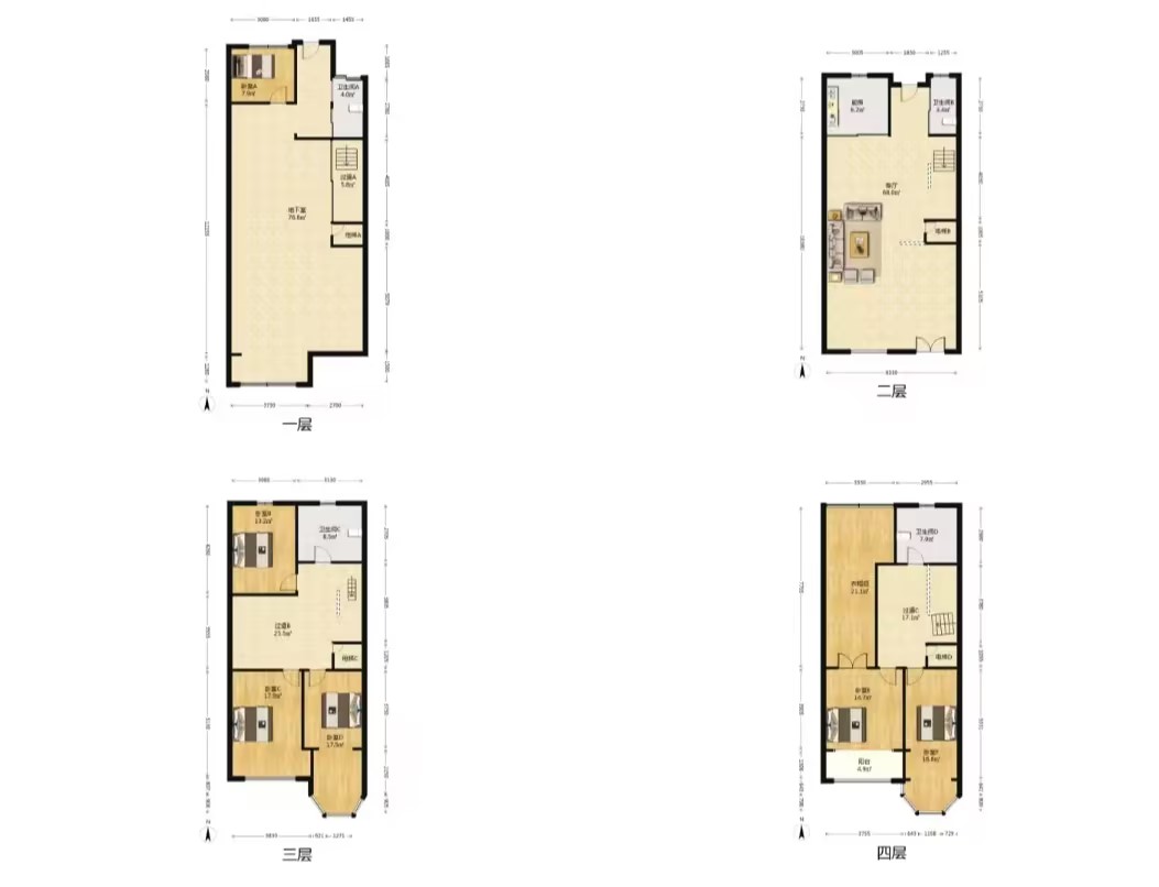 南通壹城水清木华 4室2厅3卫 234.78m&sup2;