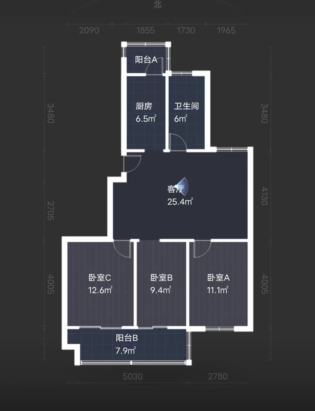 天香苑 3室2厅1卫 110m&sup2;