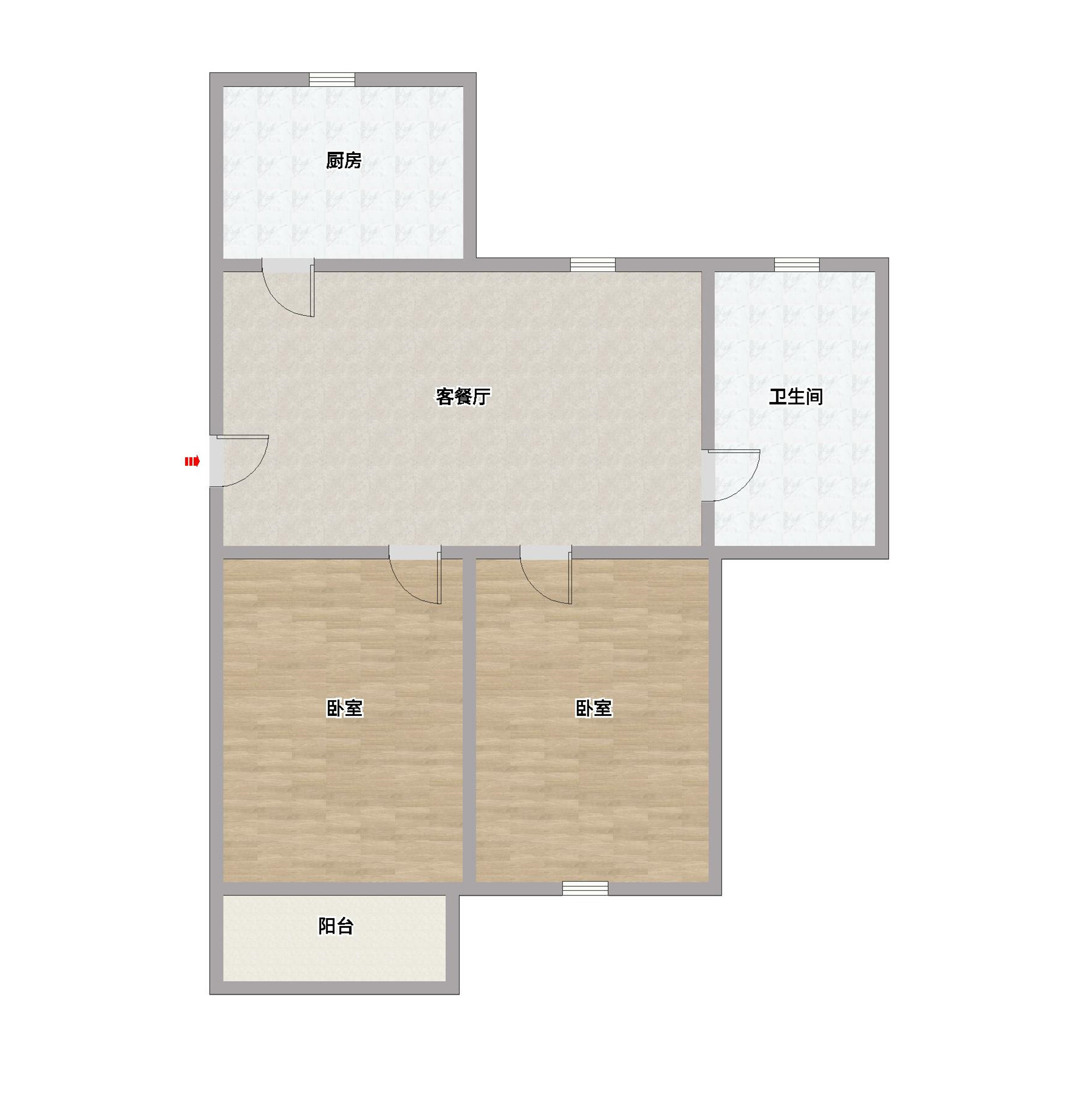 南川园新村 2室1厅1卫 65m&sup2;