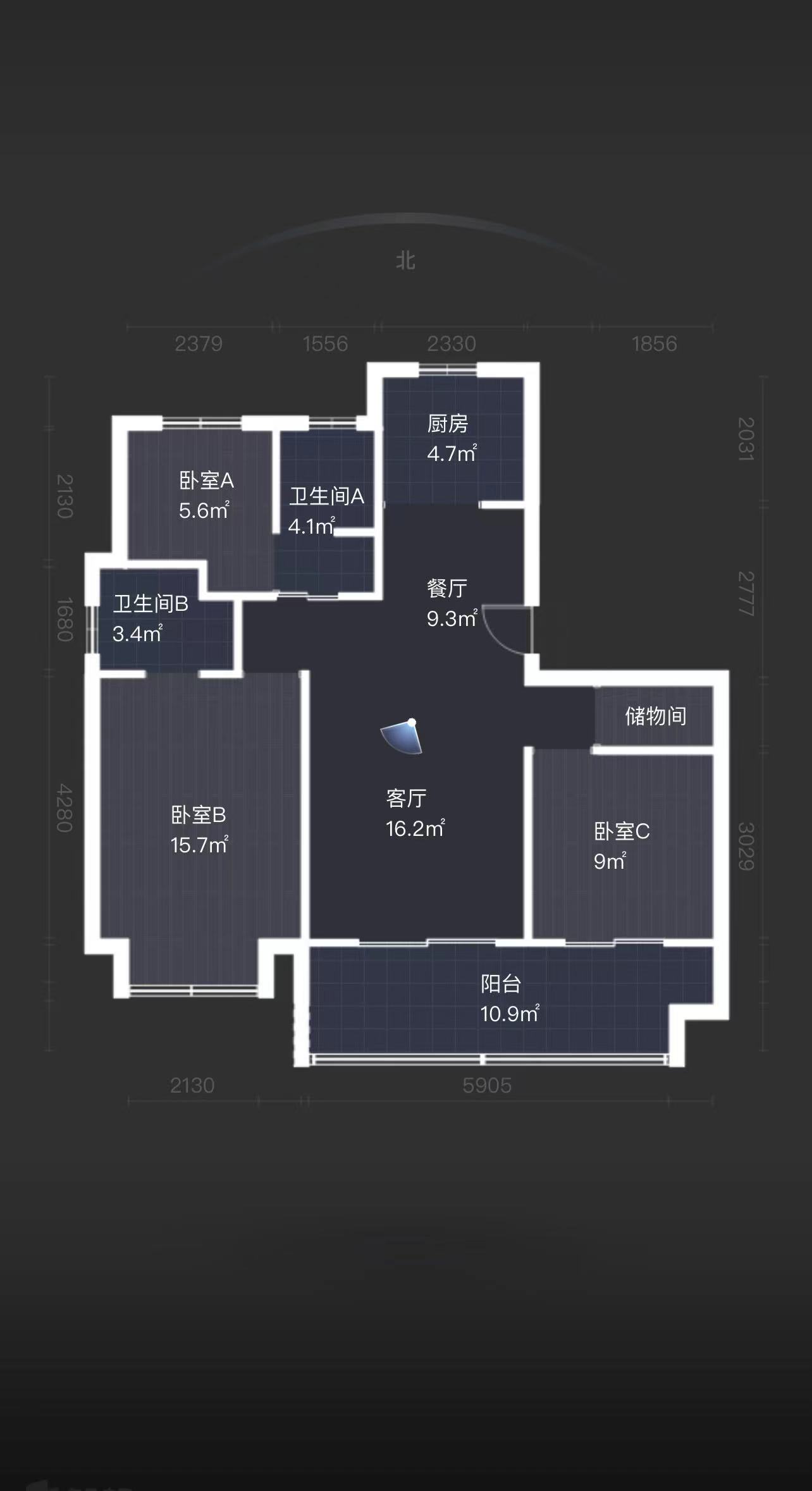 绿地江海图 3室2厅2卫 107.24m&sup2;