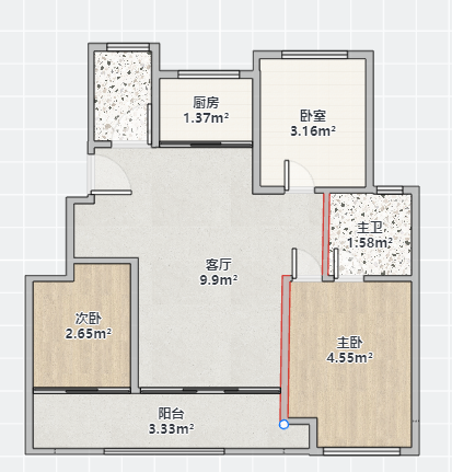 卓越华宸世纪 3室2厅2卫 102m&sup2;