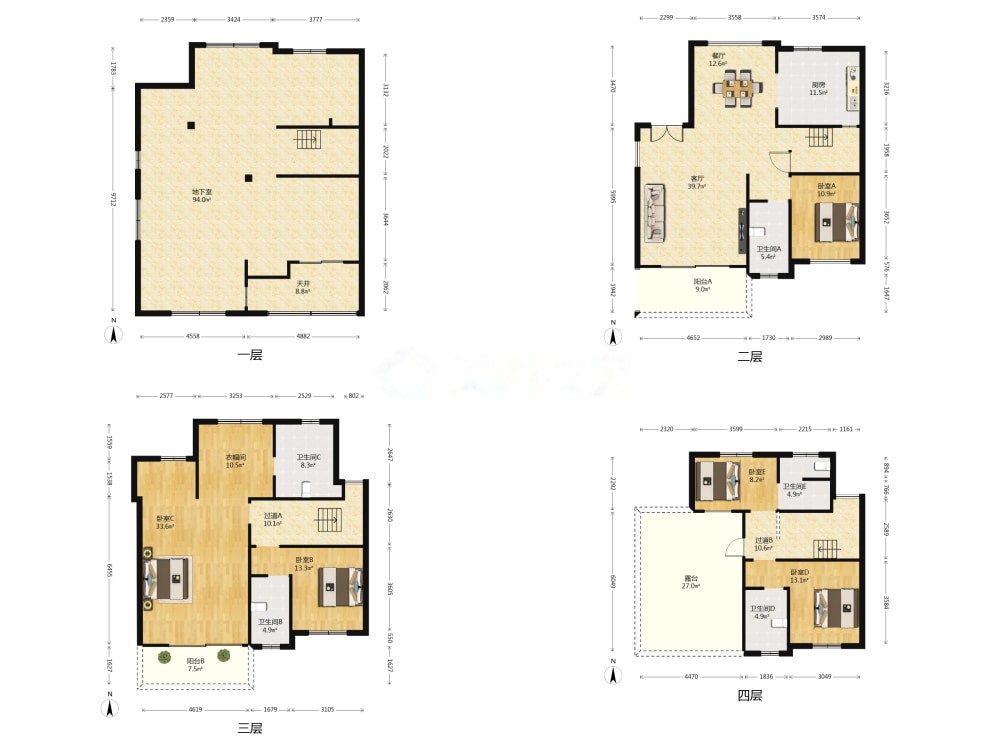 碧桂园(南通经济技术开发区) 5室3厅4卫 248m&sup2;