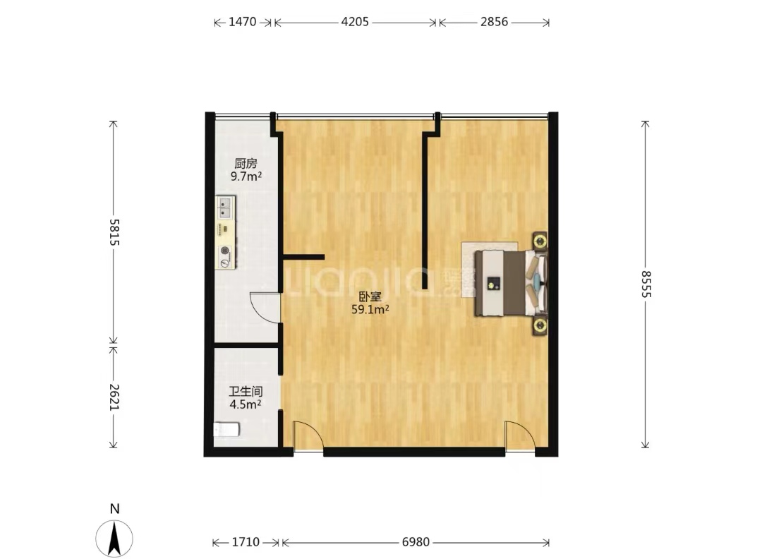 凤凰文化广场 1室1厅1卫 119m&sup2;
