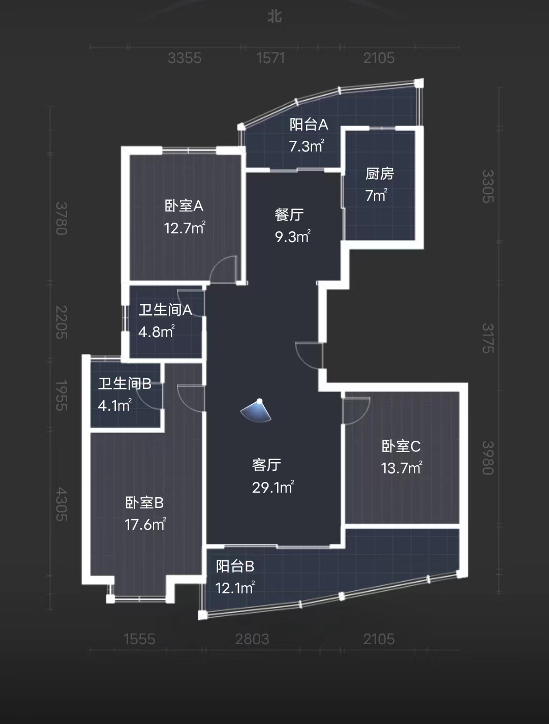 江海皇都私家花园 3室2厅2卫 150m&sup2;