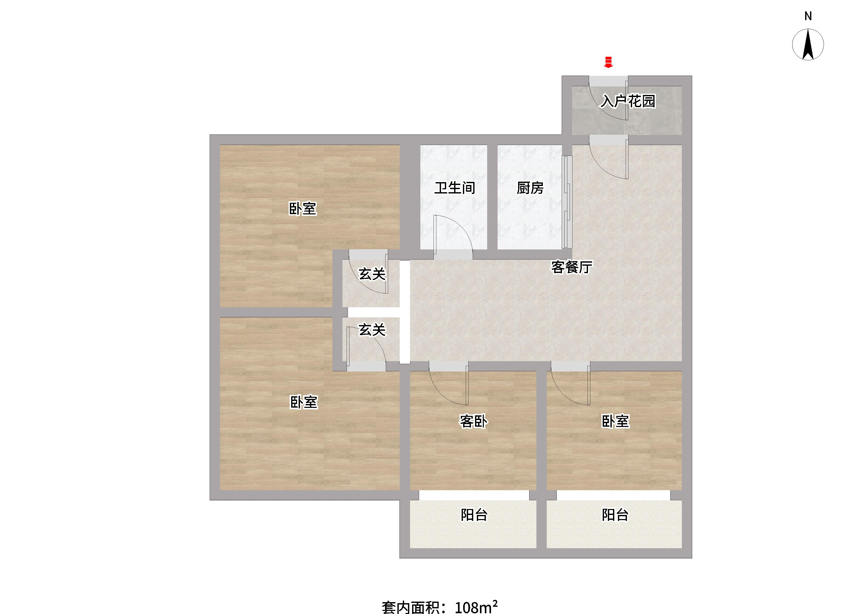 华强城 2室1厅1卫 106.68m&sup2;