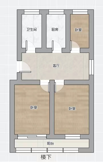 富贵北园 3室2厅1卫 82.00m&sup2;