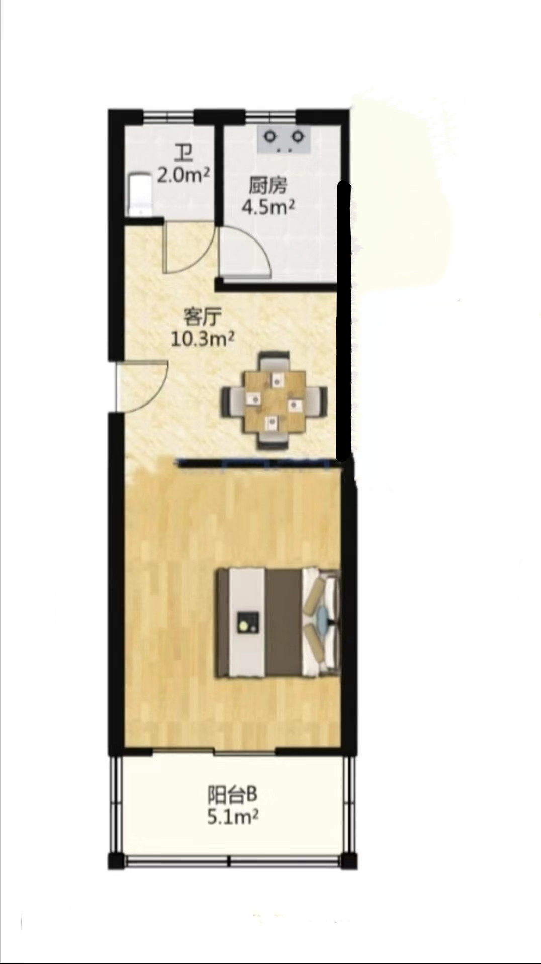 南园路19号大院 1室1厅1卫 48.00m&sup2;