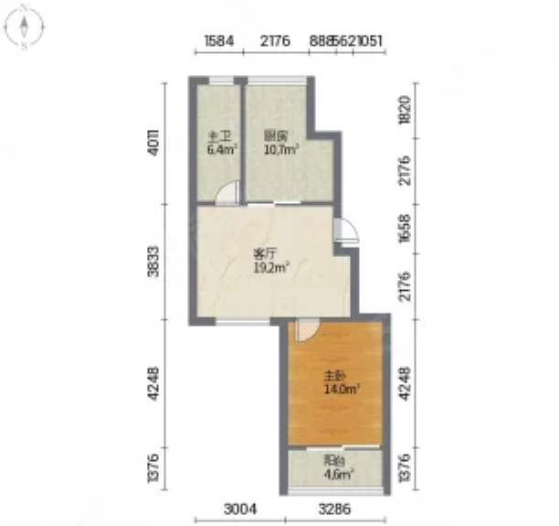 观阳名邸 1室1厅1卫 70.00m&sup2;