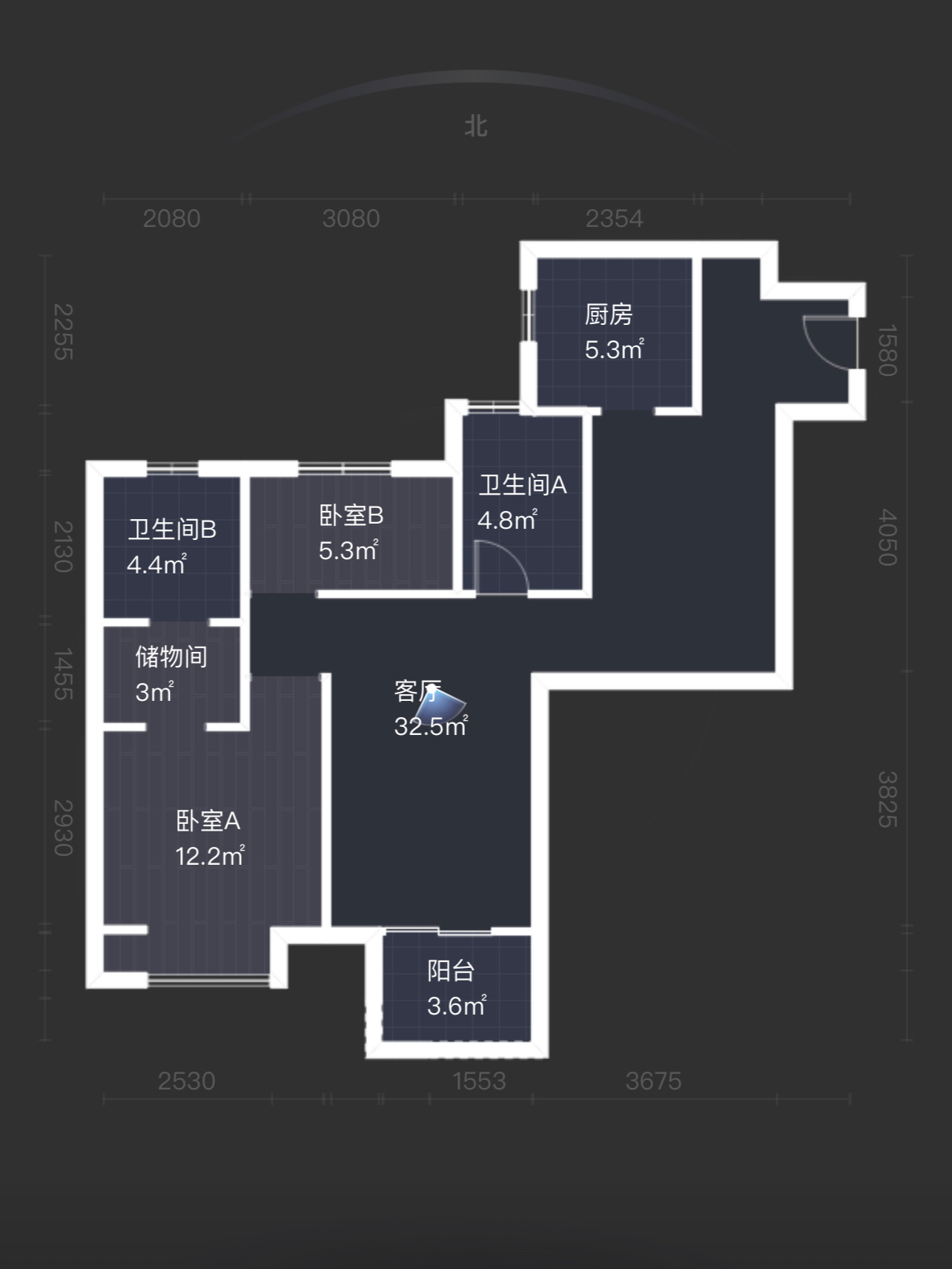 观澜台 3室2厅1卫 120m&sup2;