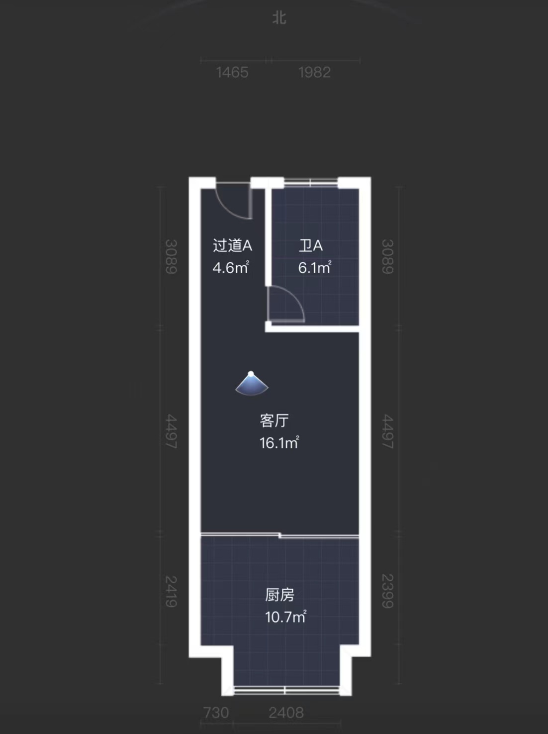 宏景大厦 2室1厅1卫 56.38m&sup2;