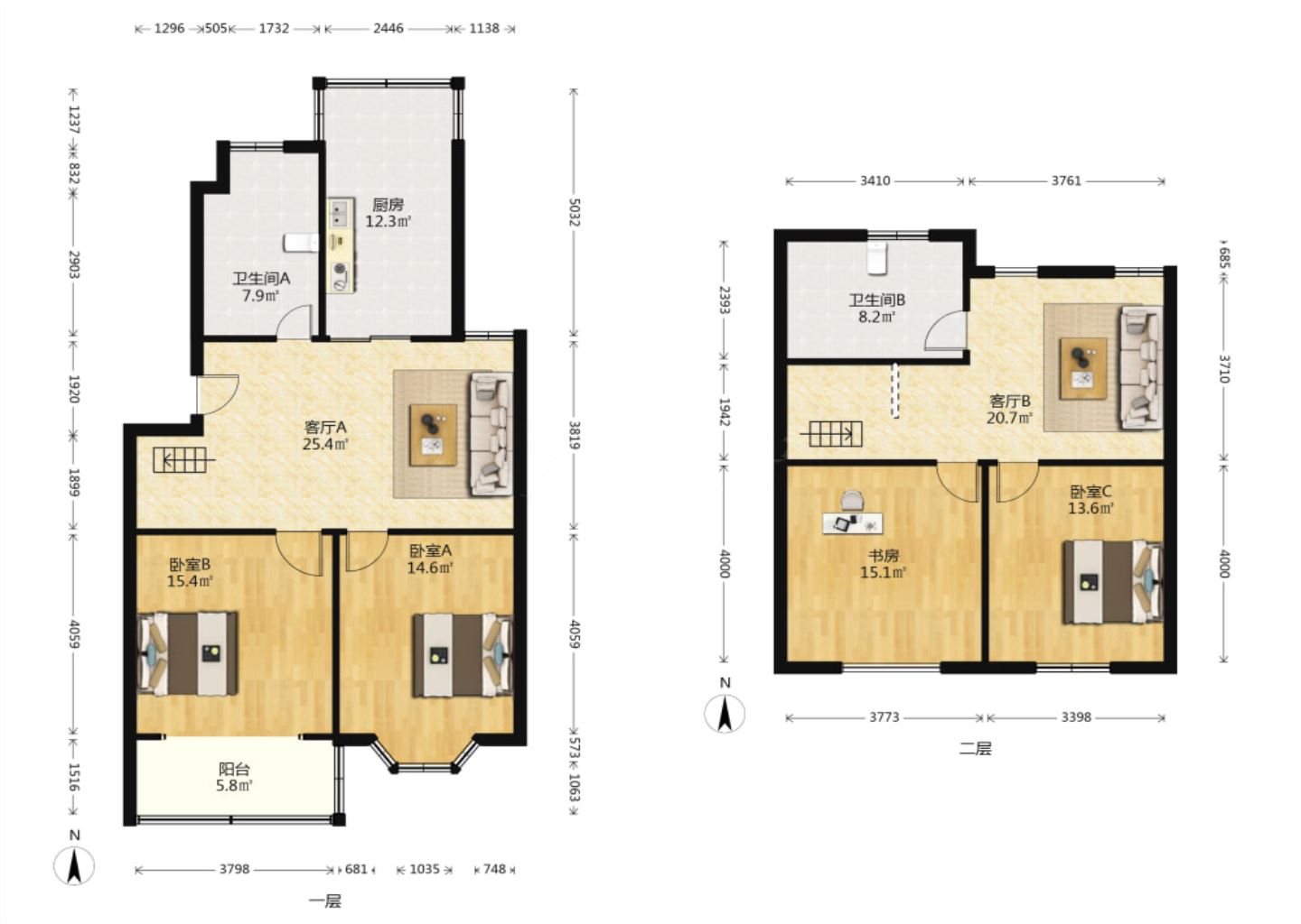 城南二村 4室2厅2卫 96.46m&sup2;