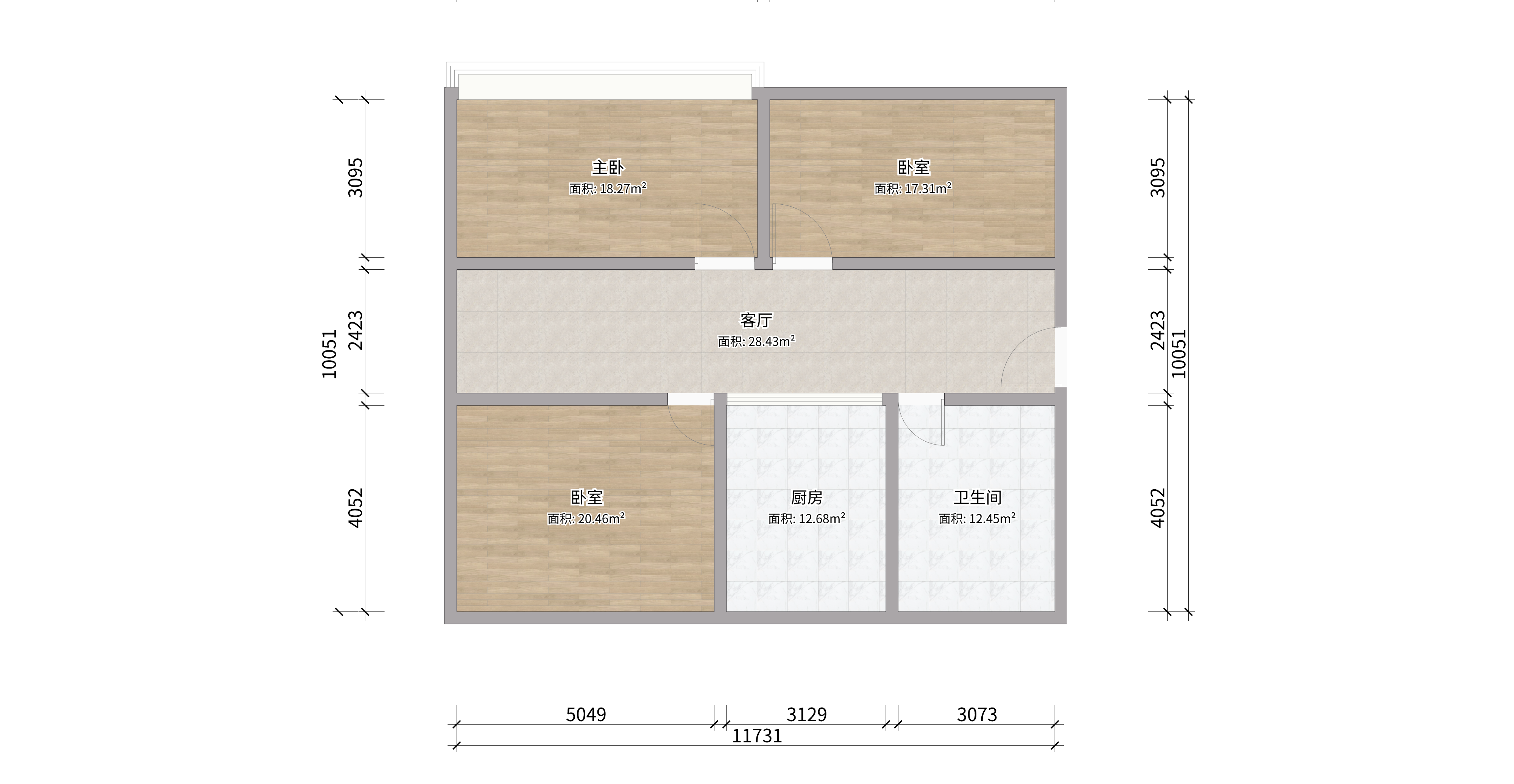 幸福怡居 4室2厅2卫 146.00m&sup2;
