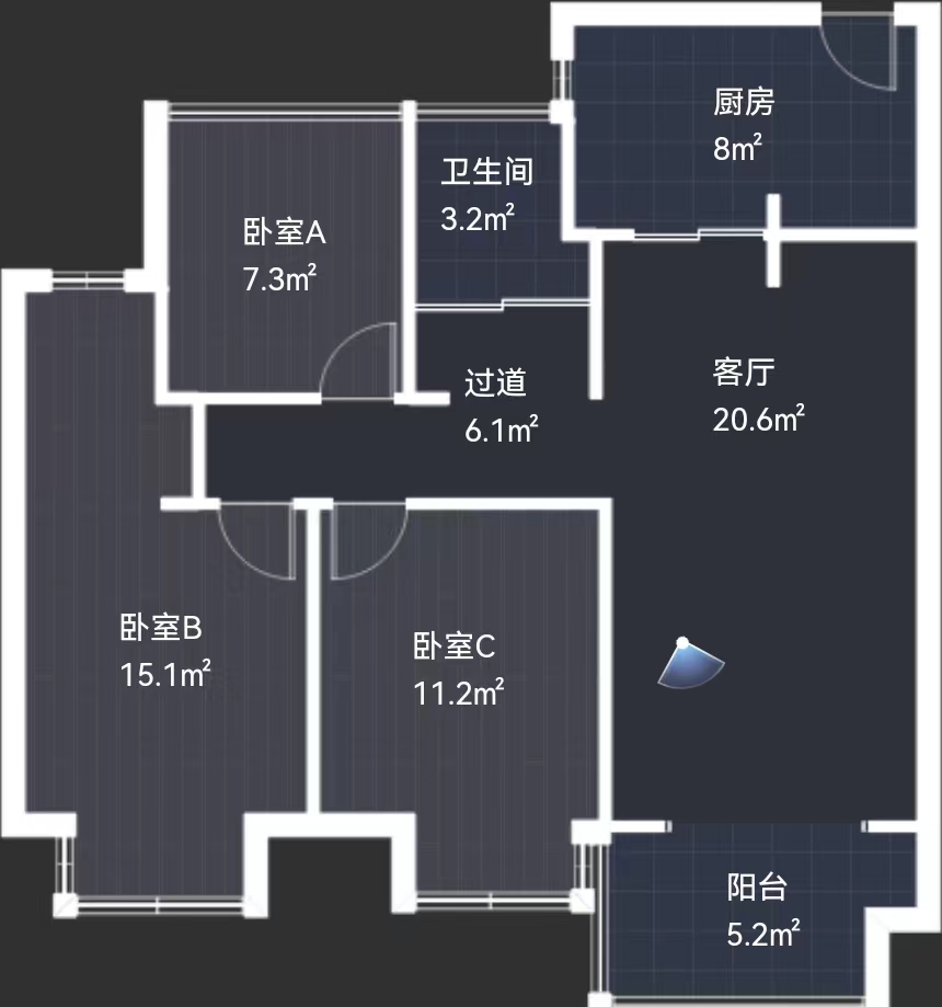 佳源都市 3室2厅2卫 98.22m&sup2;