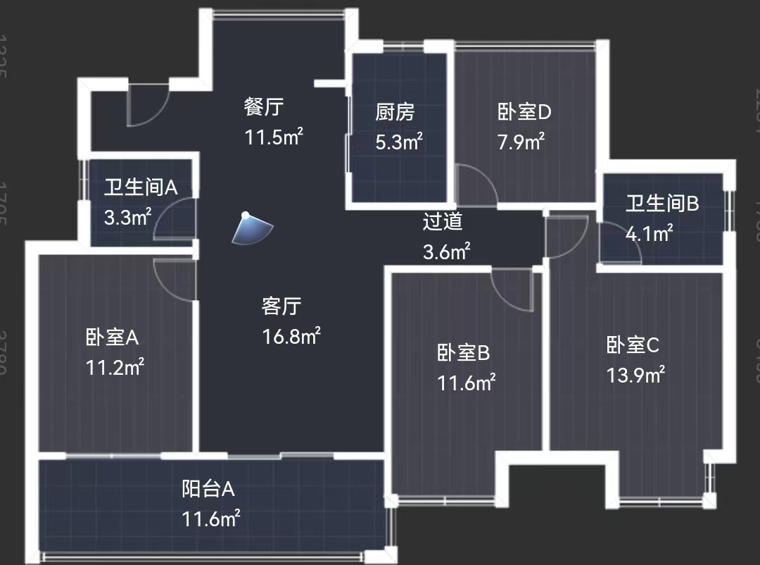 佳源都市 4室2厅2卫 129m&sup2;