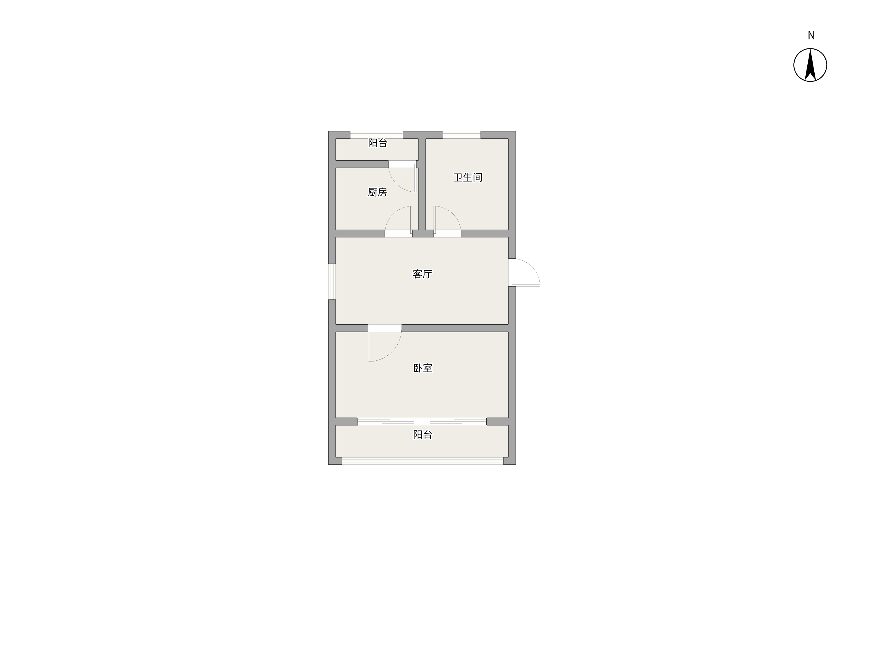 新城新苑 1室1厅1卫 57.94m&sup2;