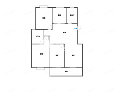 江海皇都私家花园 3室2厅2卫 139.00m&sup2;