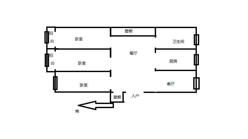 紫竹苑 3室2厅1卫 131m&sup2;