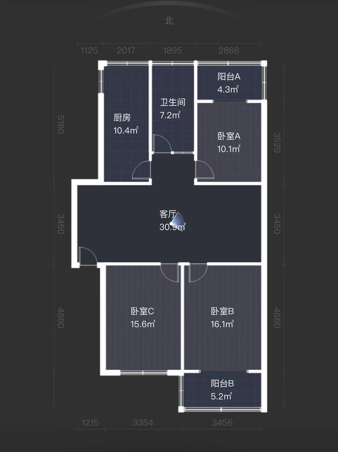 市民广场 3室2厅1卫 101.00m&sup2;