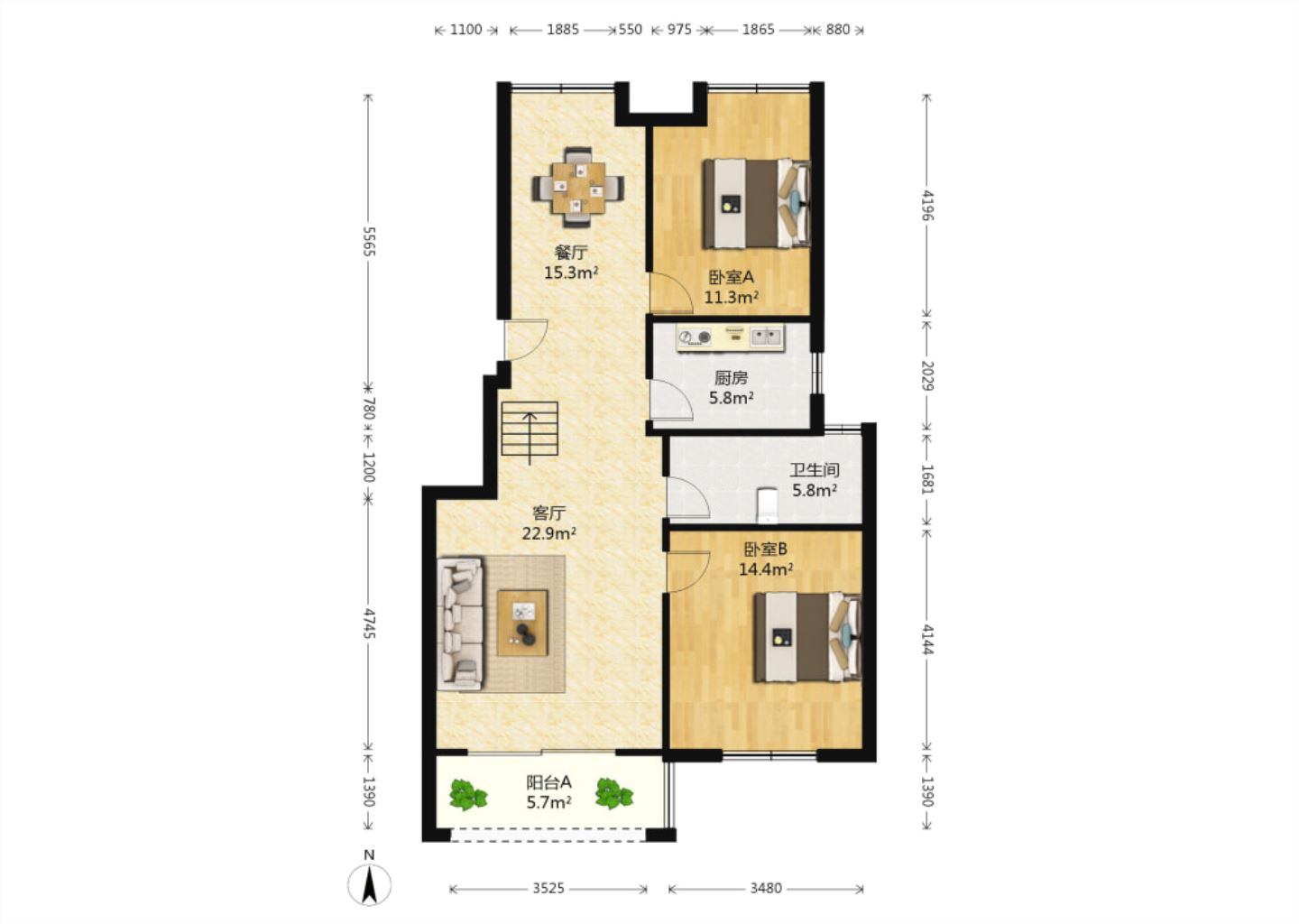 滨江丽都桥语 5室2厅2卫 189.17m&sup2;