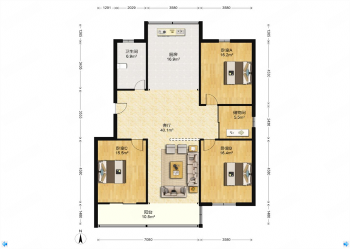 城山家园 4室3厅2卫 203m&sup2;