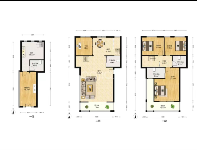 江海皇都私家花园 5室2厅2卫 200m&sup2;