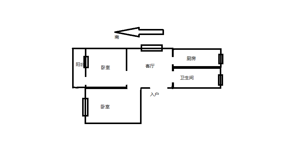 万象新路 2室1厅1卫 65m&sup2;