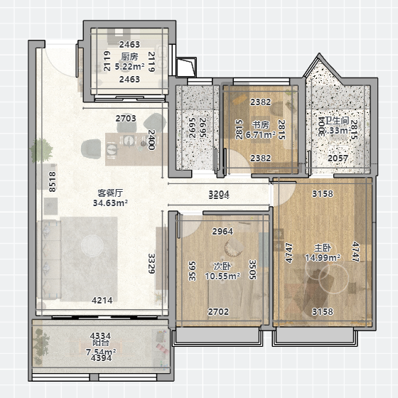 紫御四季 4室2厅3卫 170.00m&sup2;