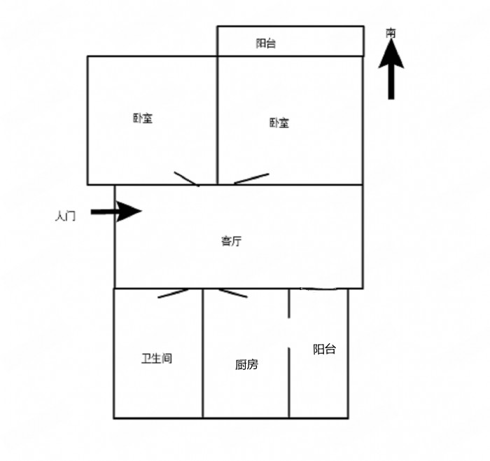 望江楼小区 2室1厅1卫 68.11m&sup2;