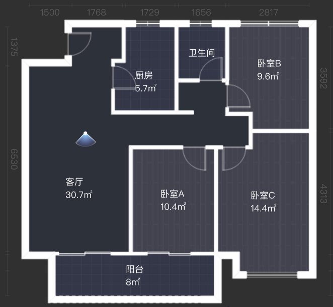 湖山源著 3室2厅2卫 99m&sup2;