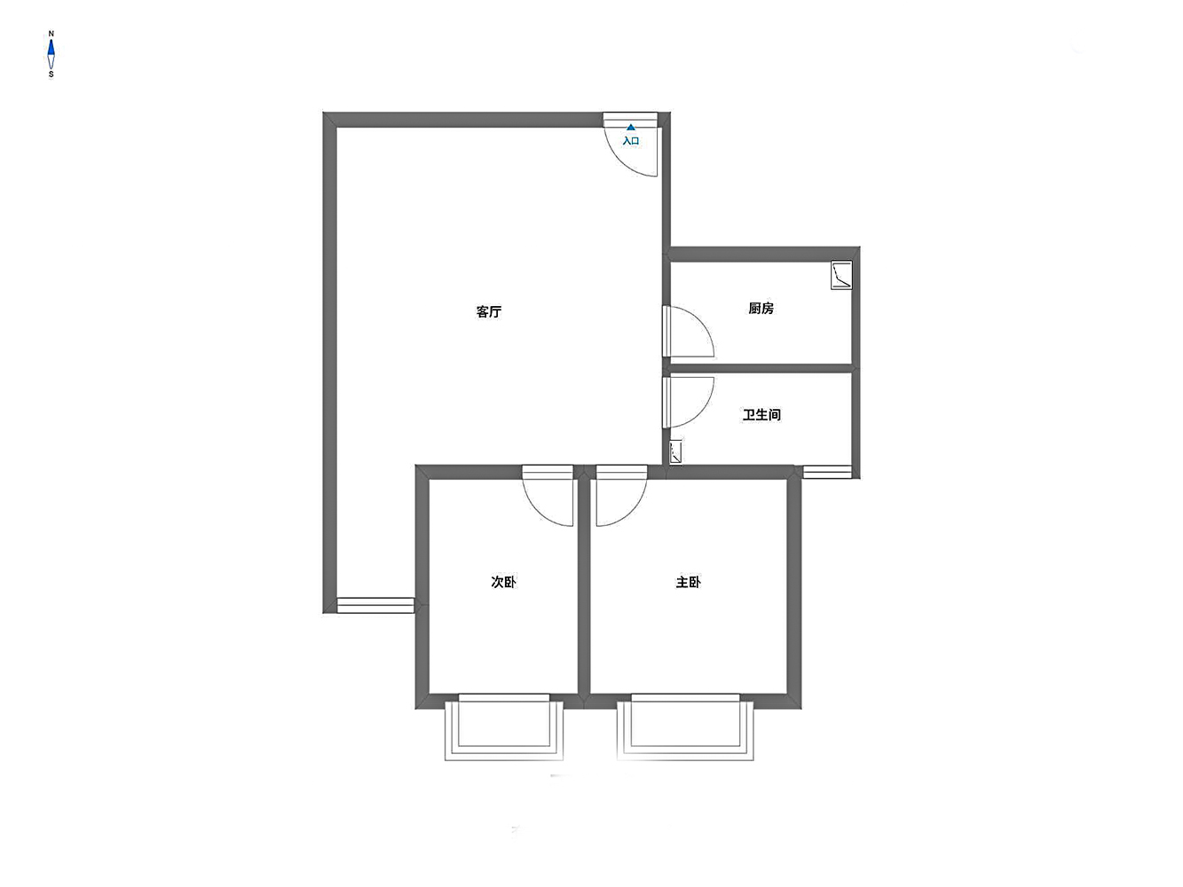 天熹苑 2室2厅1卫 78m&sup2;