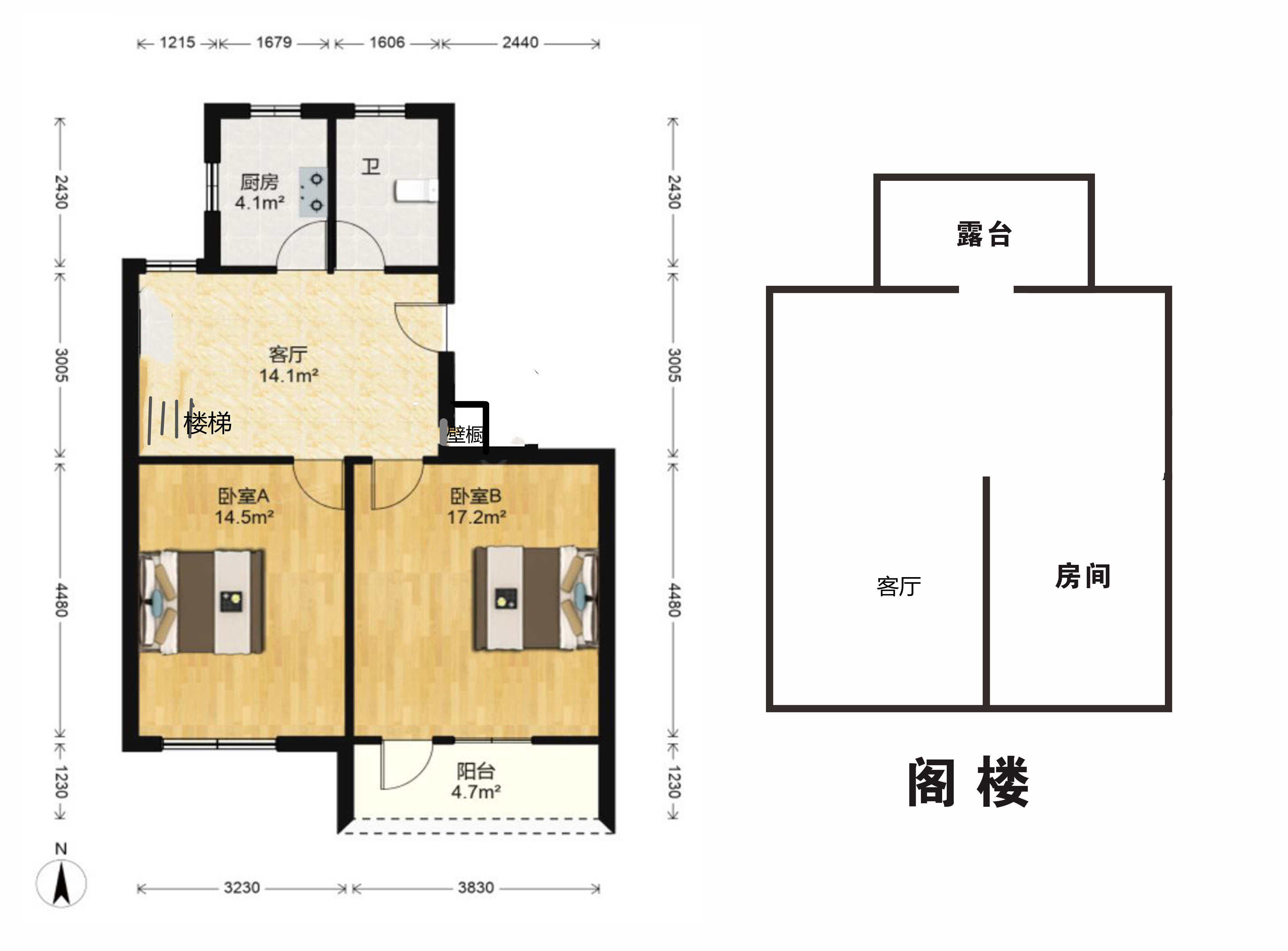 金泰花园C区 4室2厅1卫 70m&sup2;