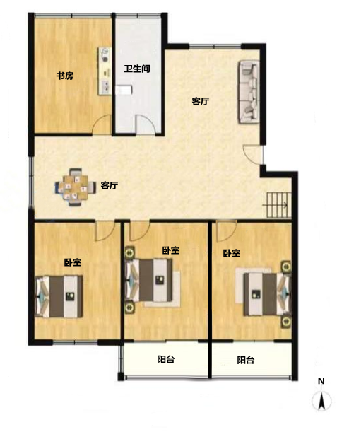金辉花园 3室2厅2卫 220.00m&sup2;