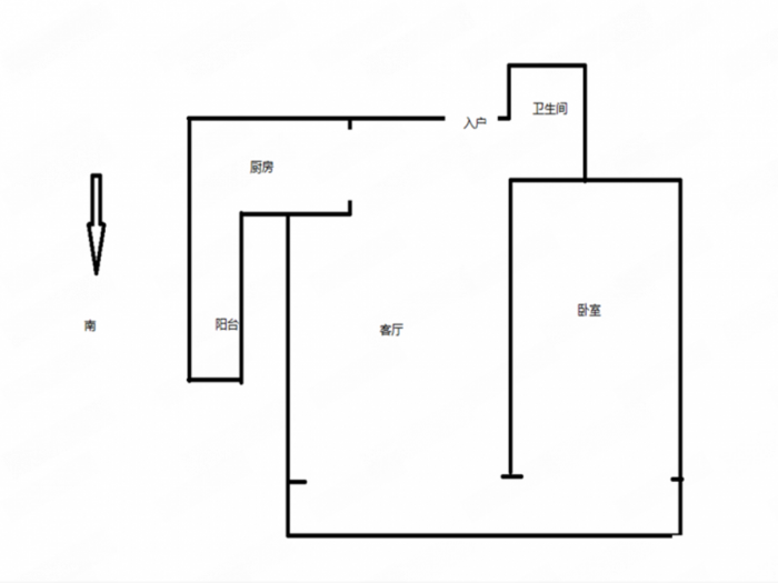 中南世纪城南区 1室1厅1卫 80.2m&sup2;
