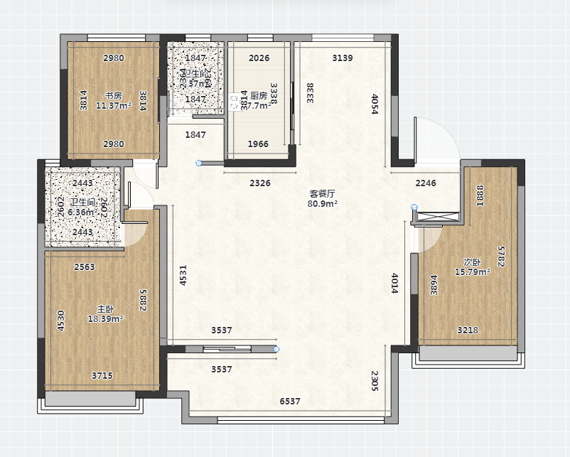 上悦城 3室2厅2卫 143.00m&sup2;