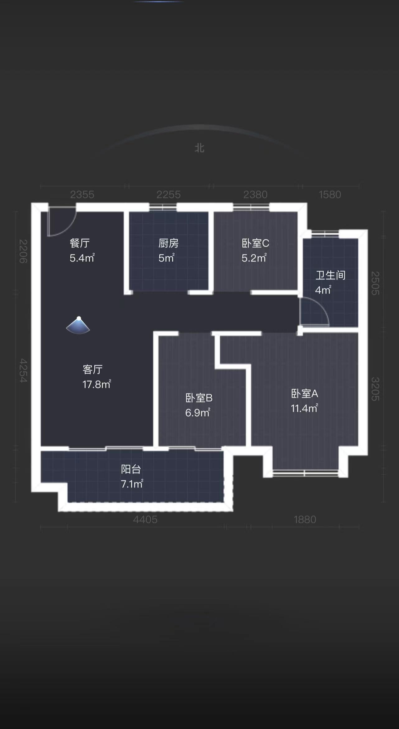 绿地江海图 3室2厅1卫 100.00m&sup2;