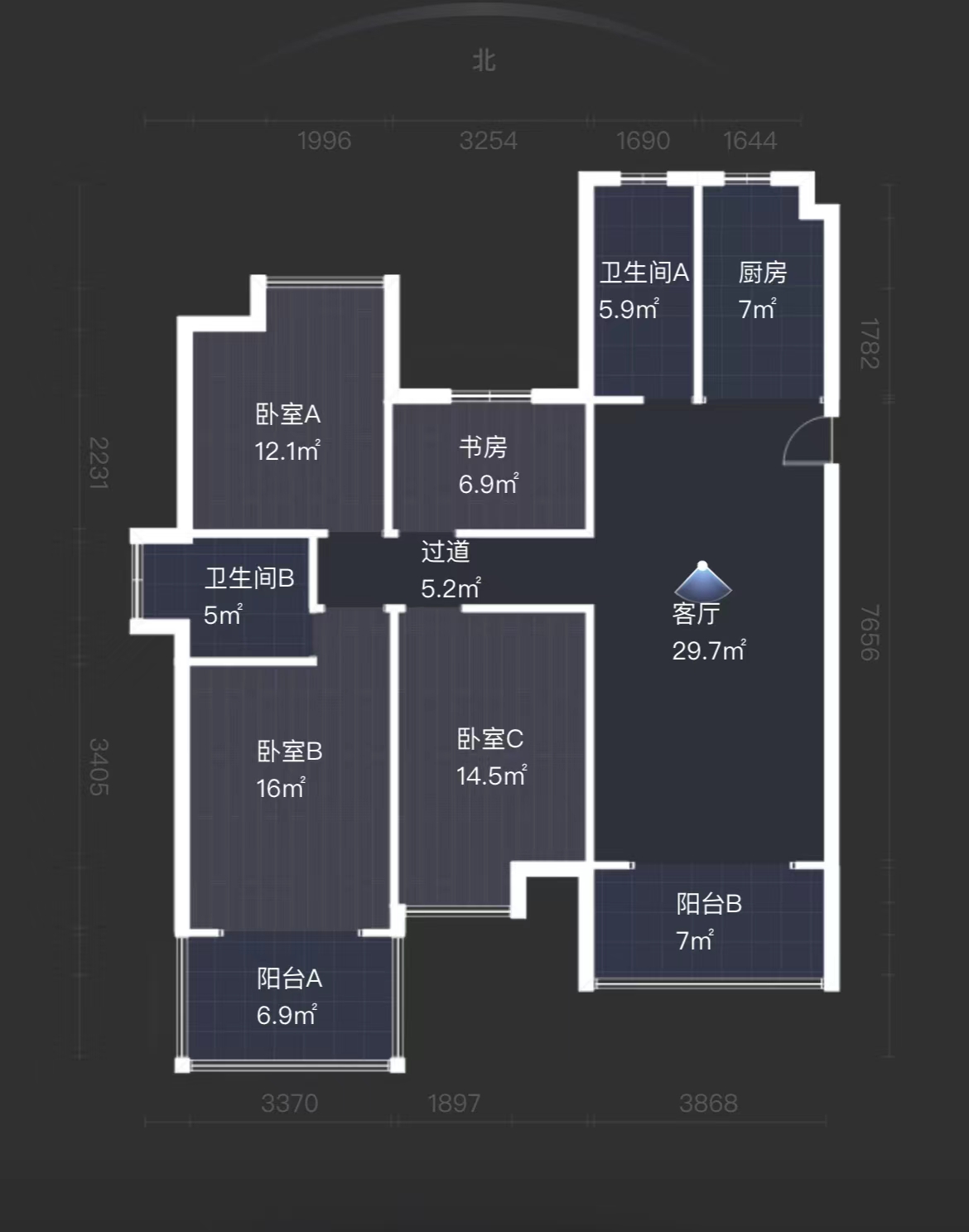 南山湖一号 4室2厅2卫 141.29m&sup2;