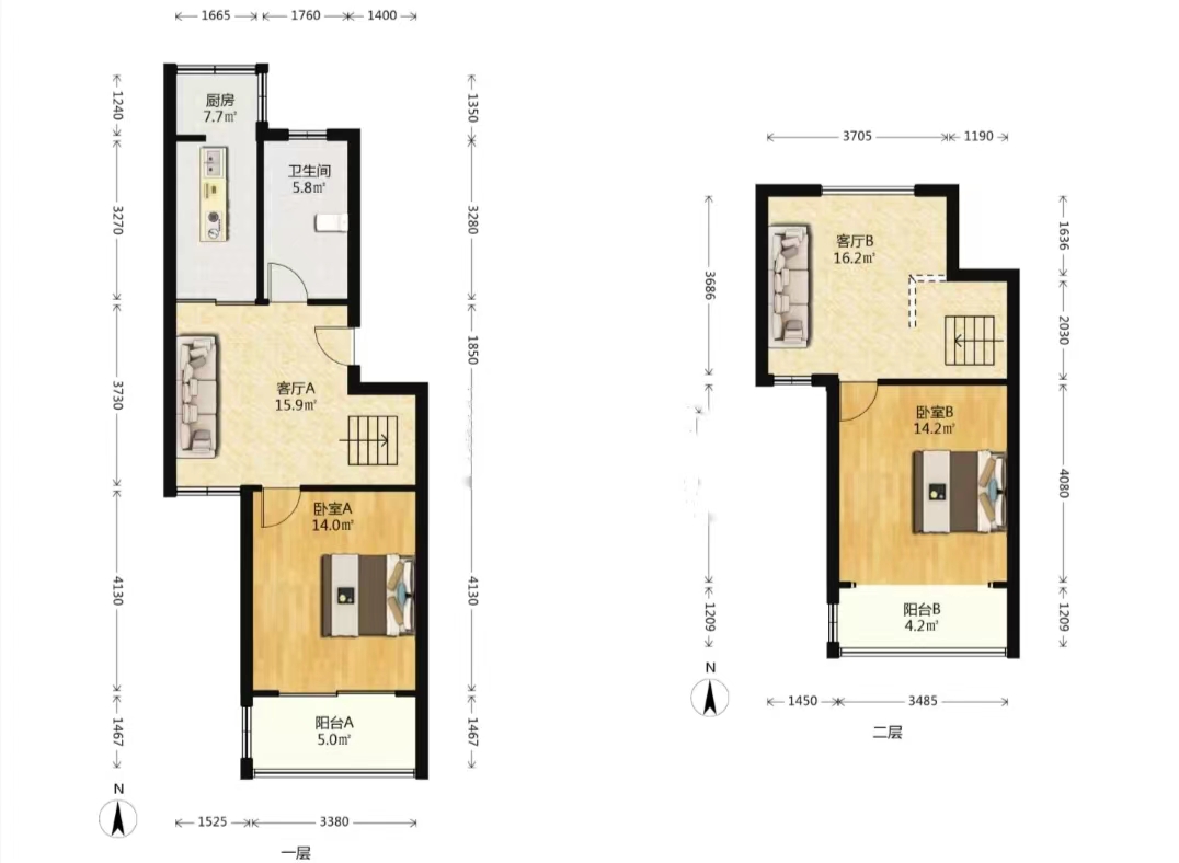 三里墩花苑四期 4室2厅2卫 82m&sup2;