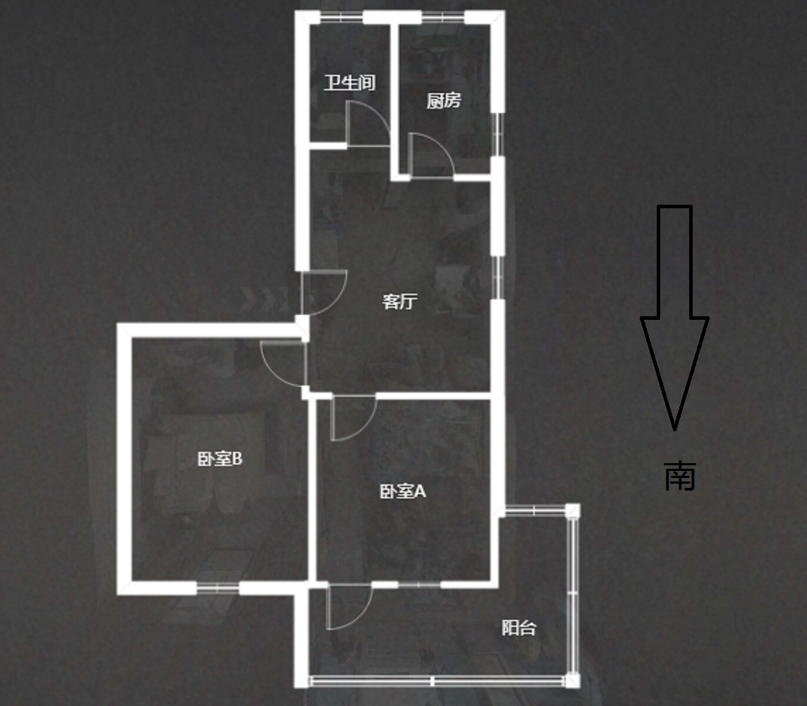 方大花苑 2室1厅1卫 60.13m&sup2;