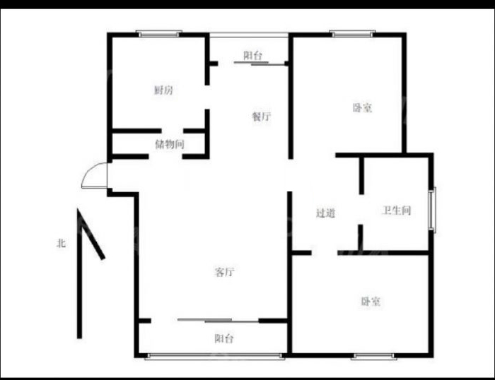 滨江丽都桥语 2室2厅1卫 89m&sup2;
