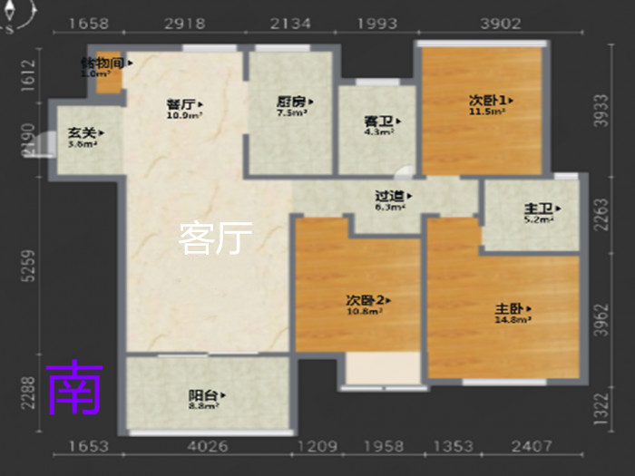 景瑞御府 3室2厅2卫 120m&sup2;